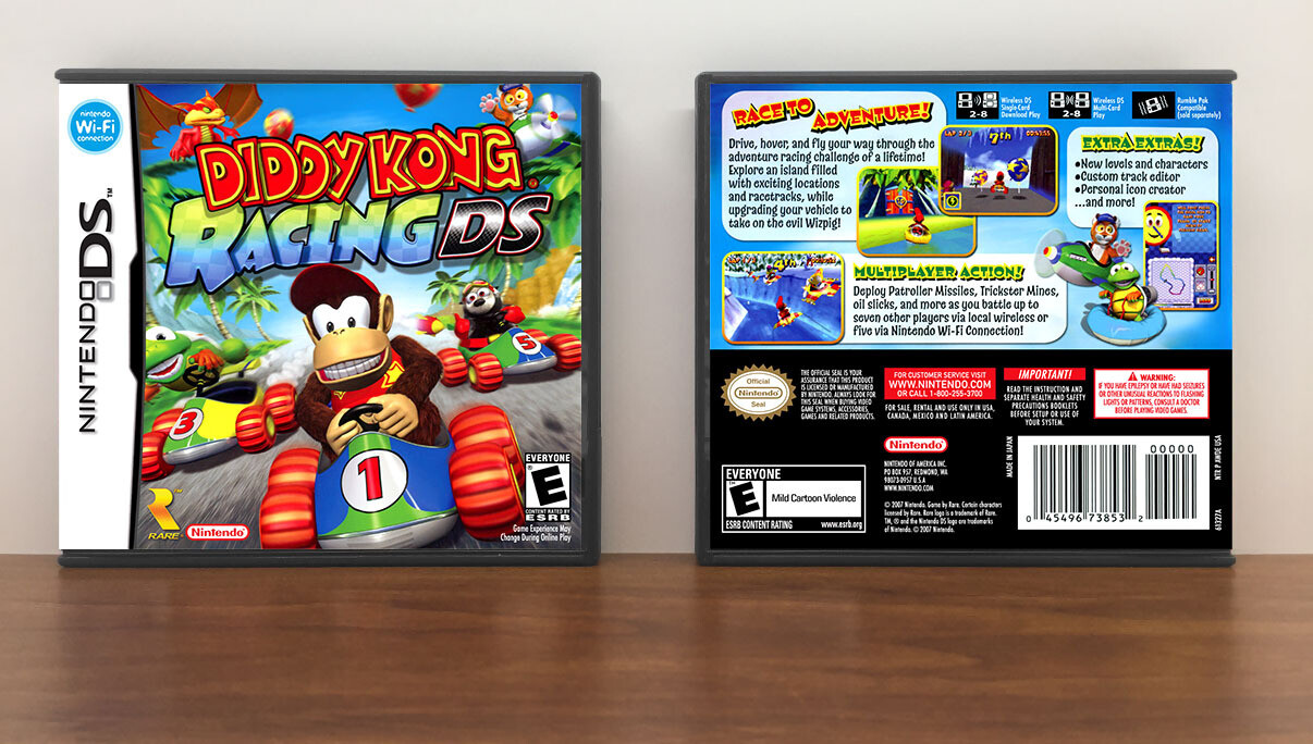 Diddy Kong Racing DS, Case Color: DARK GREY (OEM DS CASE COLOR)
