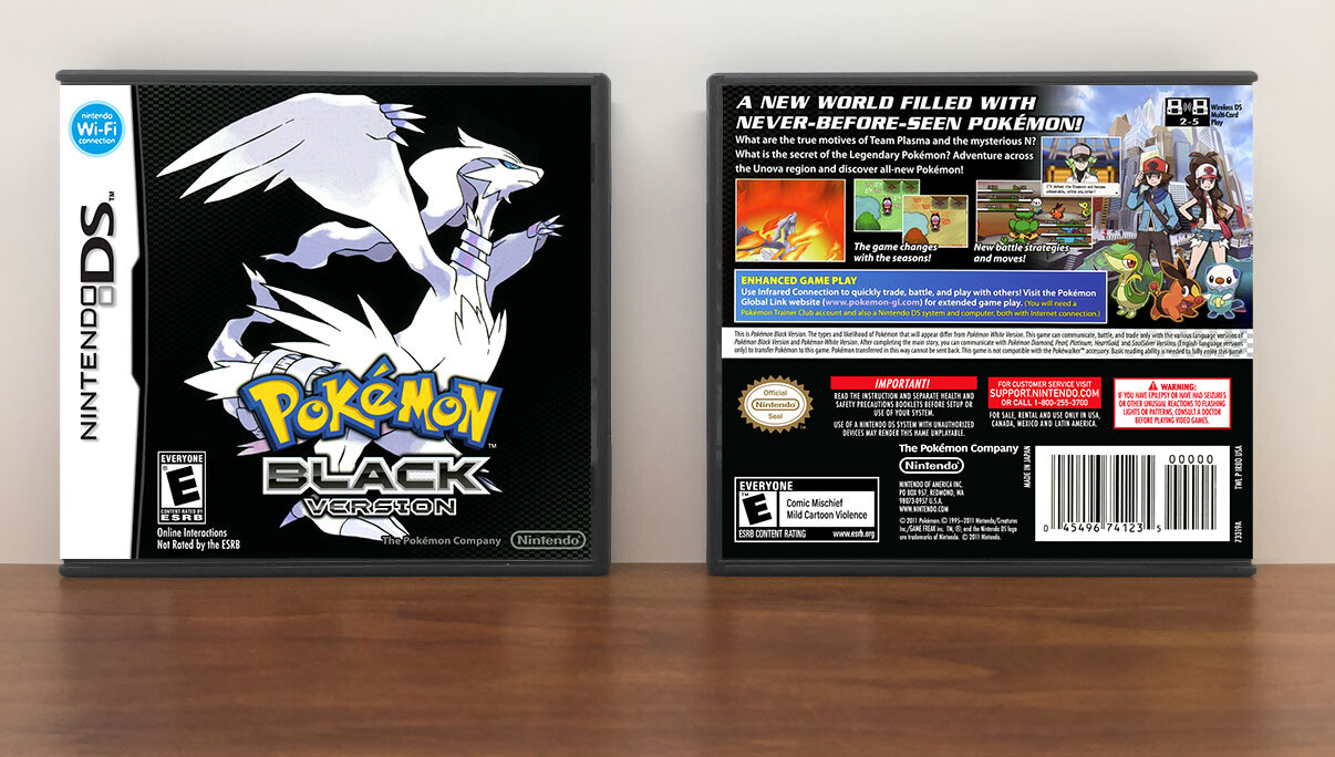 Pokemon Black Version, Case Color: DARK GREY (OEM DS CASE COLOR)
