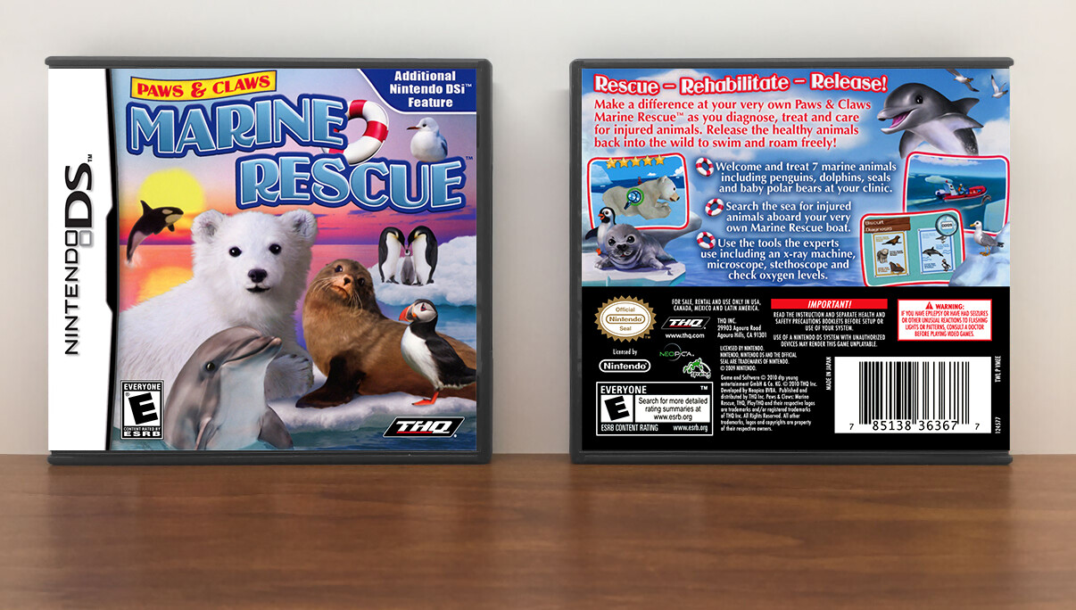 Paws and Claws: Marine Rescue, Case Color: DARK GREY (OEM DS CASE COLOR)