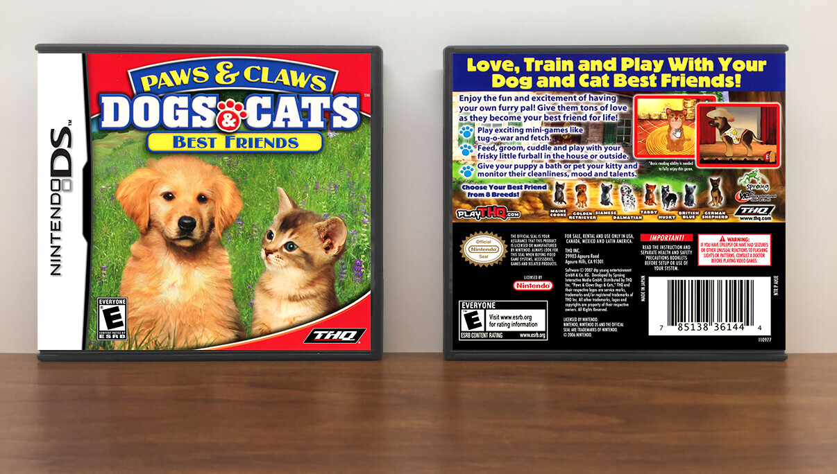 Paws and Claws: Best Friends - Dogs &amp; Cats, Case Color: DARK GREY (OEM DS CASE COLOR)