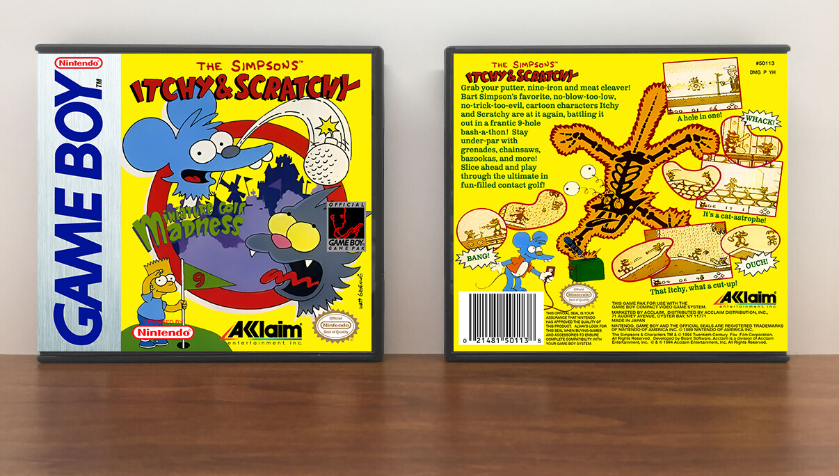 Itchy and Scratchy Minigolf, Artwork Spine Color: Chrome