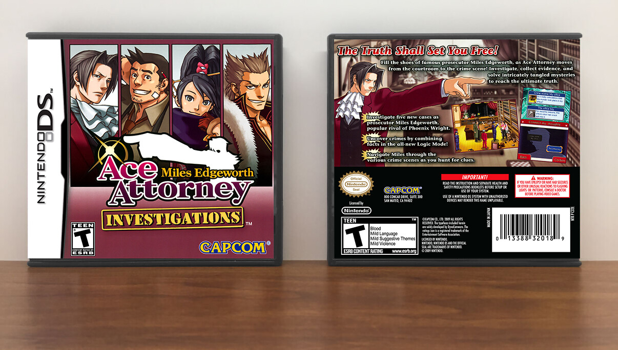 Ace Attorney Investigations: Miles Edgeworth, Case Color: DARK GREY (OEM DS CASE COLOR)