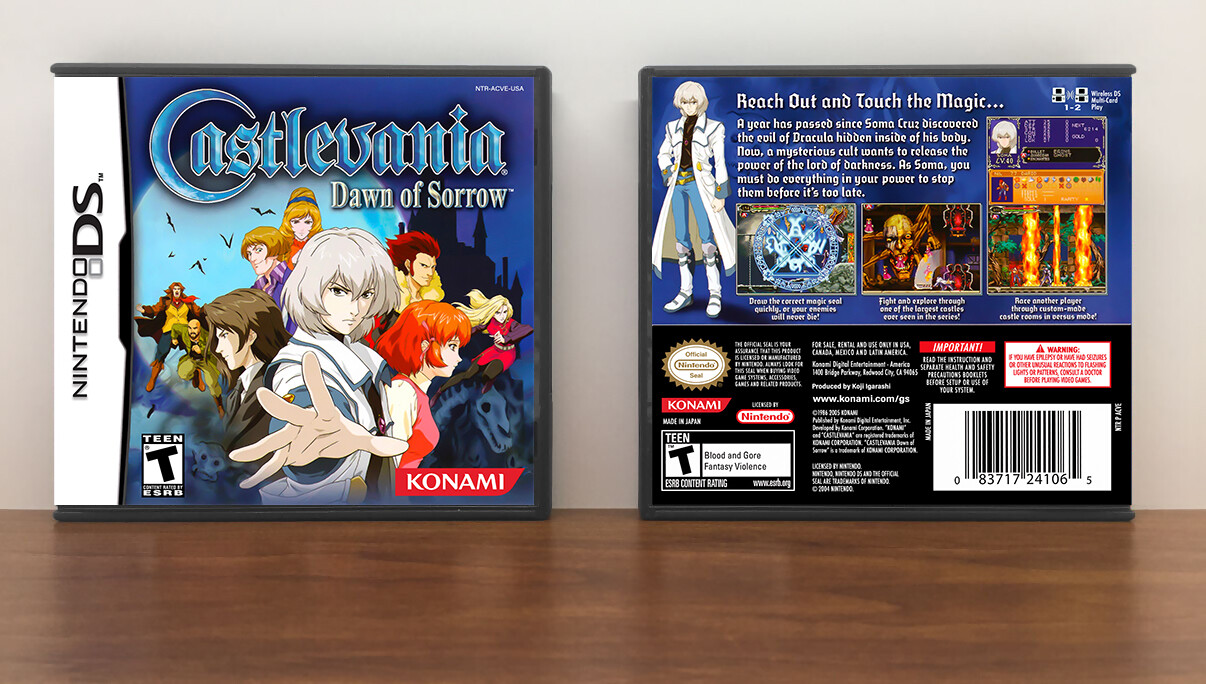 Castlevania: Dawn of Sorrow, Case Color: DARK GREY (OEM DS CASE COLOR)