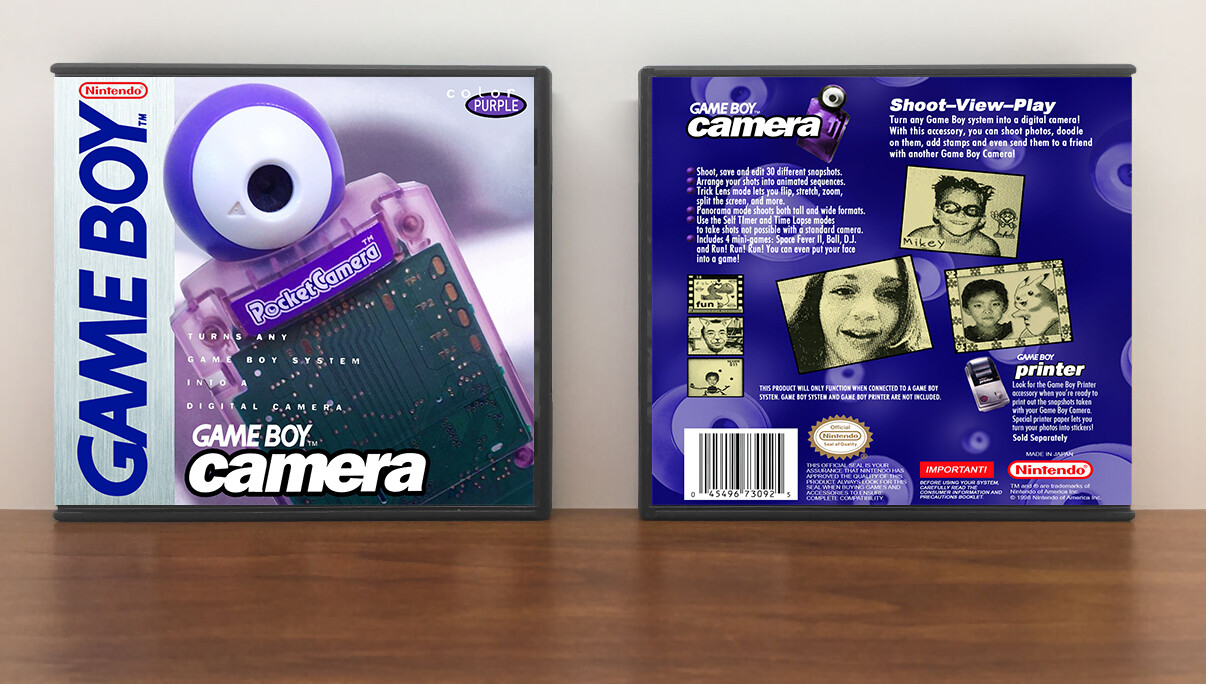 Game Boy Camera - Purple (US), Case Color: DARK GREY (OEM DS CASE COLOR), Artwork Spine Color: Chrome
