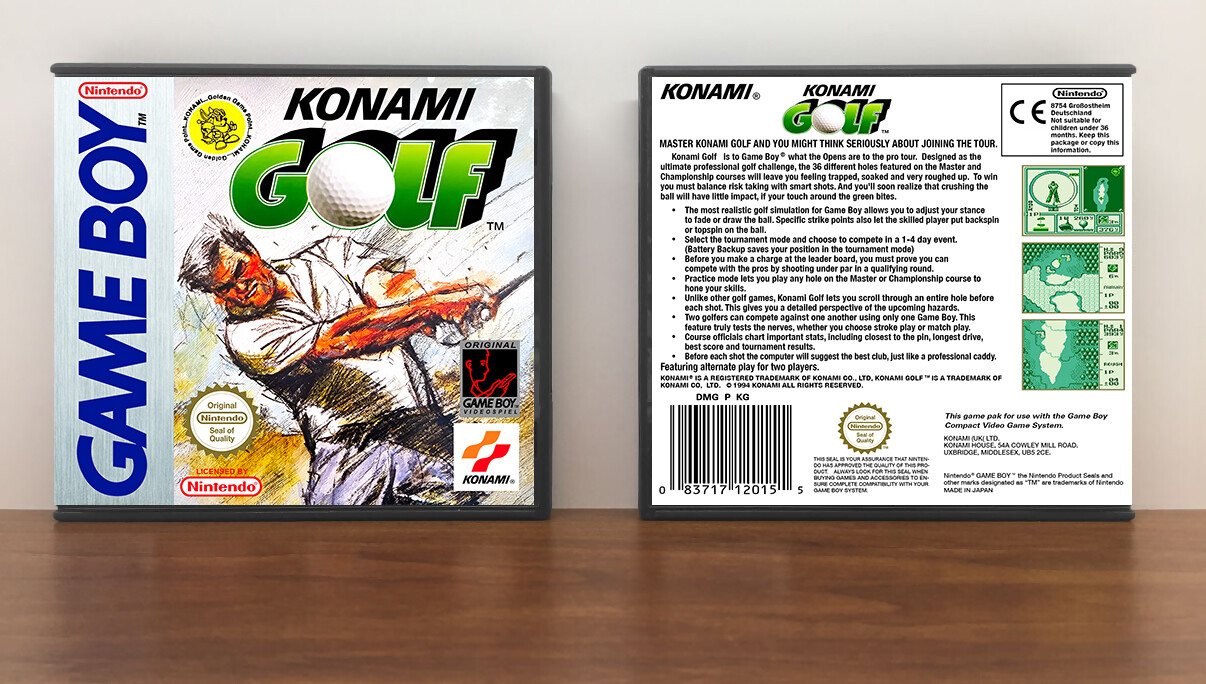 Konami Golf (PAL), Artwork Spine Color: Chrome