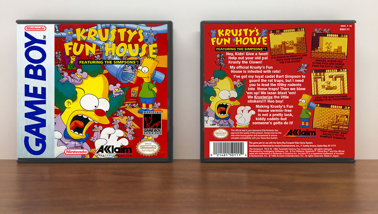 Krusty&#39;s Fun House, Artwork Spine Color: Chrome