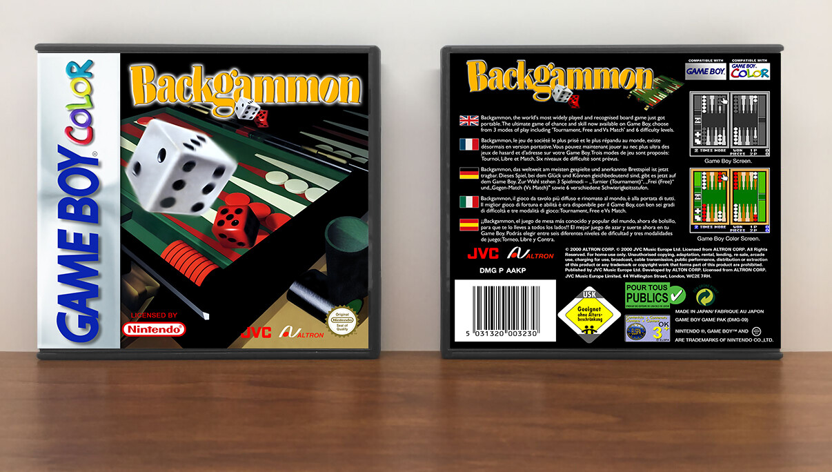 Backgammon (PAL), Artwork Spine Color: Chrome