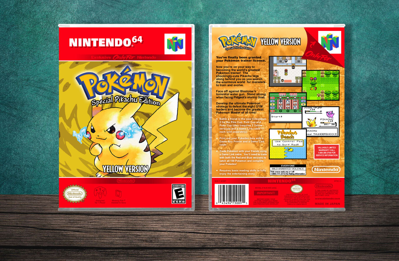 Pokemon Yellow Version, Case Color: CLEAR (Transparent)