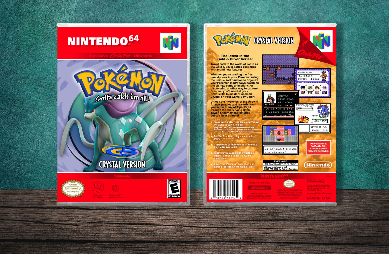 Pokemon Crystal Version, Case Color: CLEAR (Transparent)