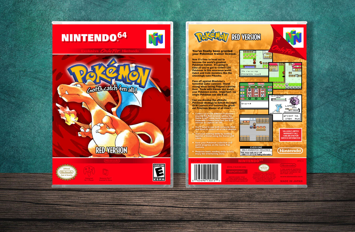 Pokemon Red Version, Case Color: CLEAR (Transparent)