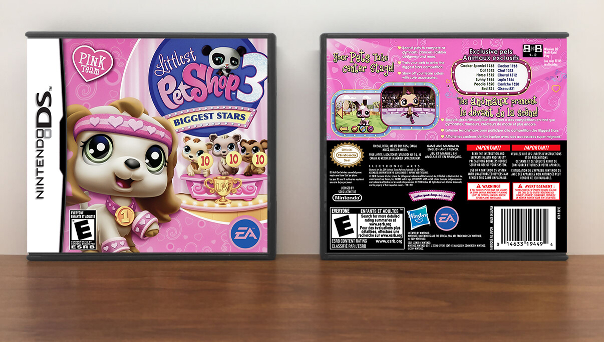 Littlest Pet Shop 3 Biggest Stars: Pink Team, Case Color: DARK GREY (OEM DS CASE COLOR)