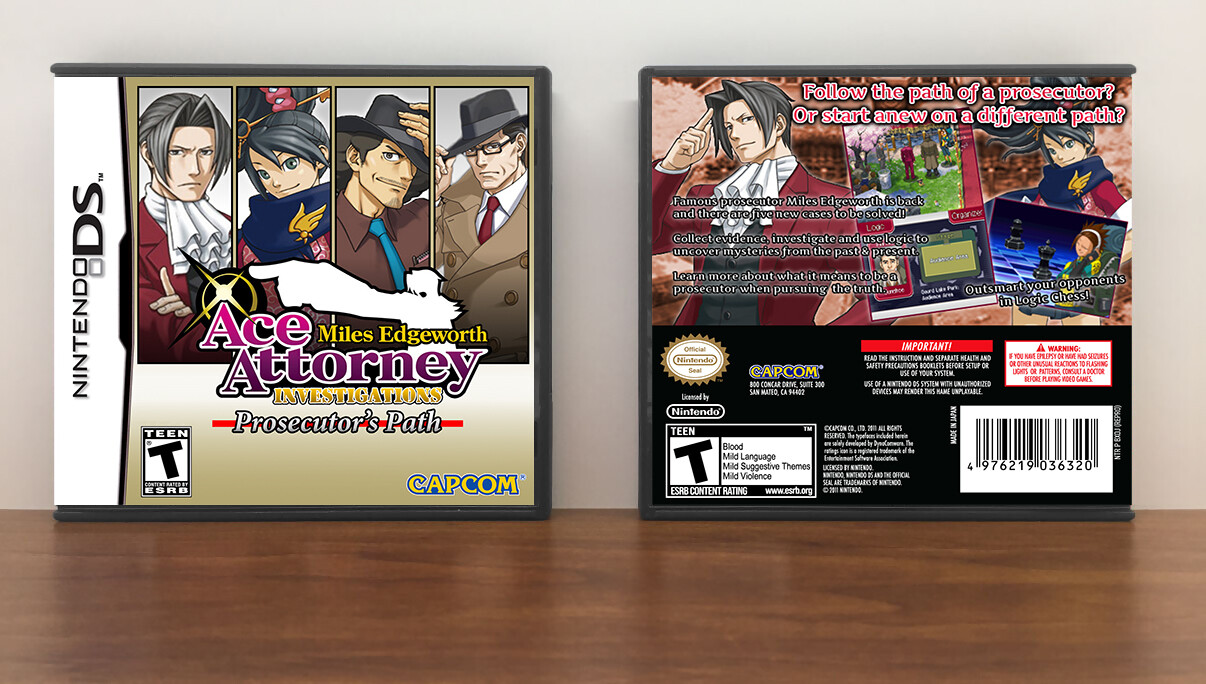 Ace Attorney Investigations: Miles Edgeworth 2 Prosecutor&#39;s Path (Repro), Case Color: DARK GREY (OEM DS CASE COLOR)