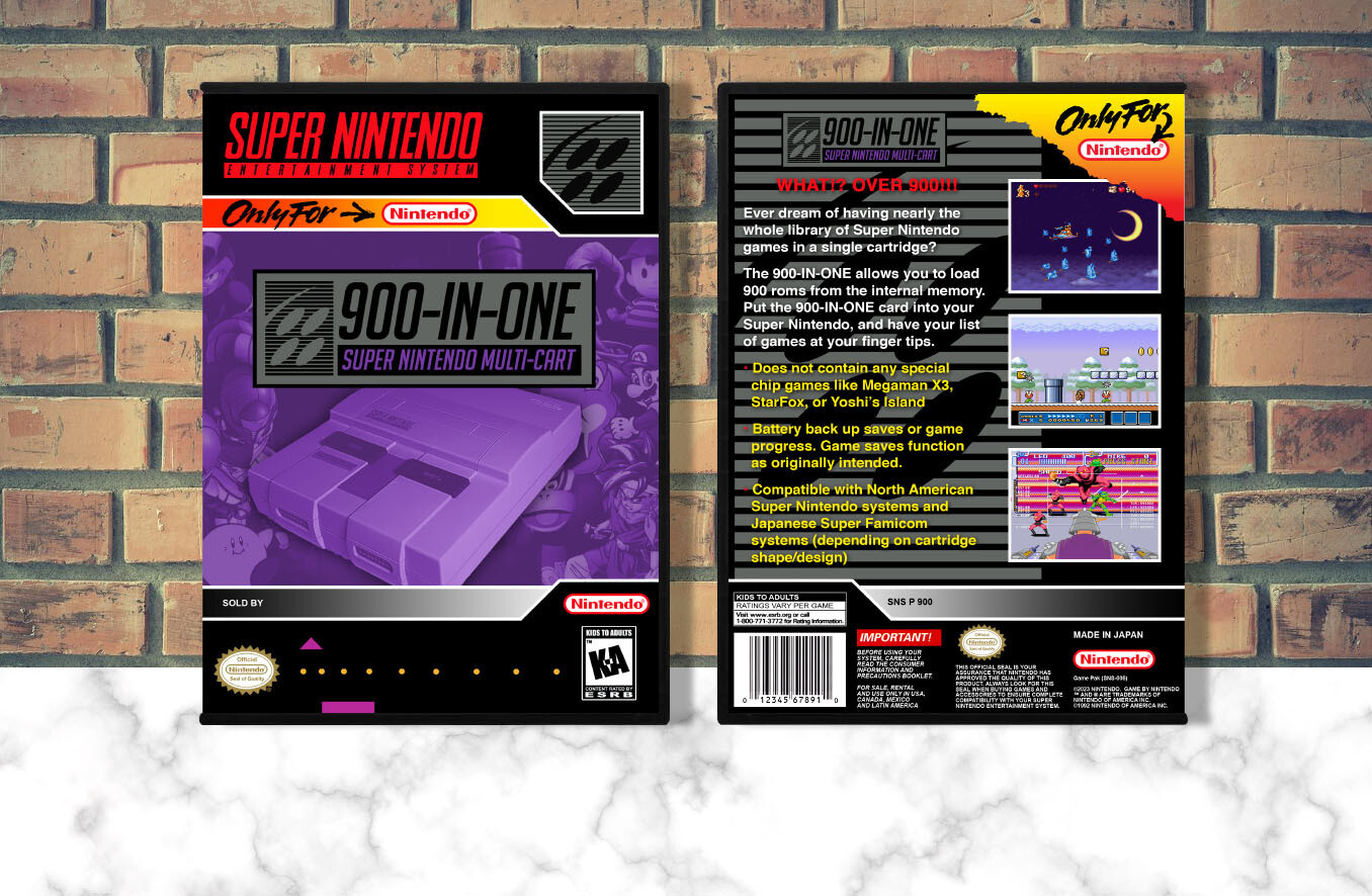 900-in-One Super Nintendo Multi-Cart, Case Color: DARK GREY (OEM DS CASE COLOR)