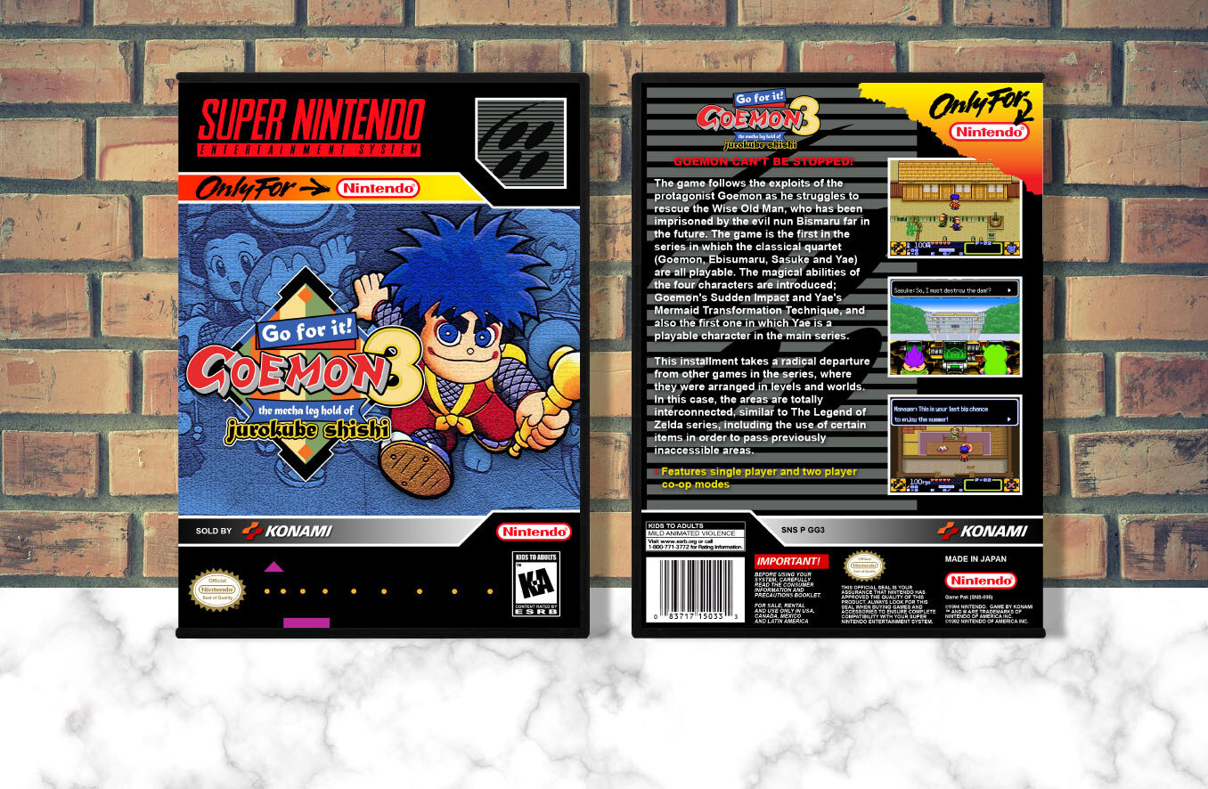 Go for it Goemon 3: The Mecha Leg Hold of Jurokube Shishi, Case Color: DARK GREY (OEM DS CASE COLOR)