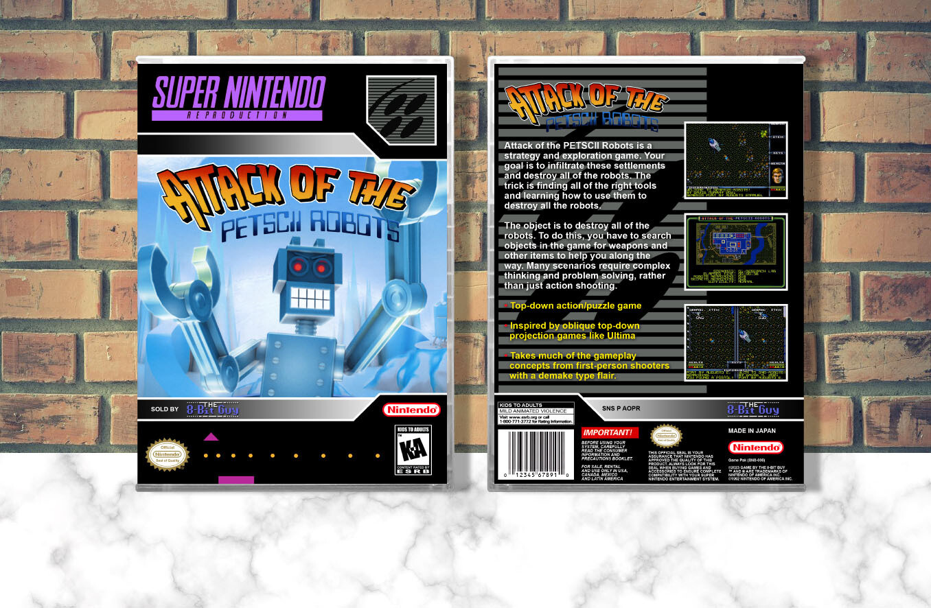 Attack of the Petscii Robots (Repro Spine), Case Color: CLEAR (Transparent)