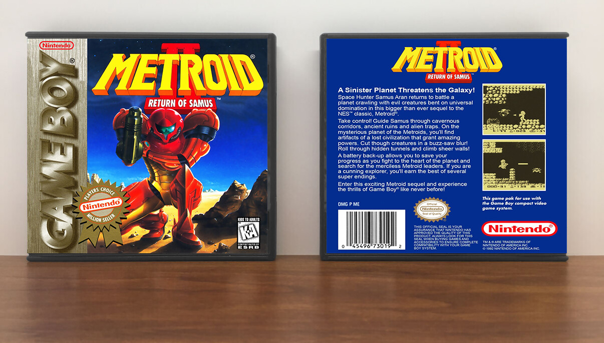 Metroid II: Return of Samus (PC), Case Color: DARK GREY (OEM DS CASE COLOR), Artwork Spine Color: (PC) Chrome
