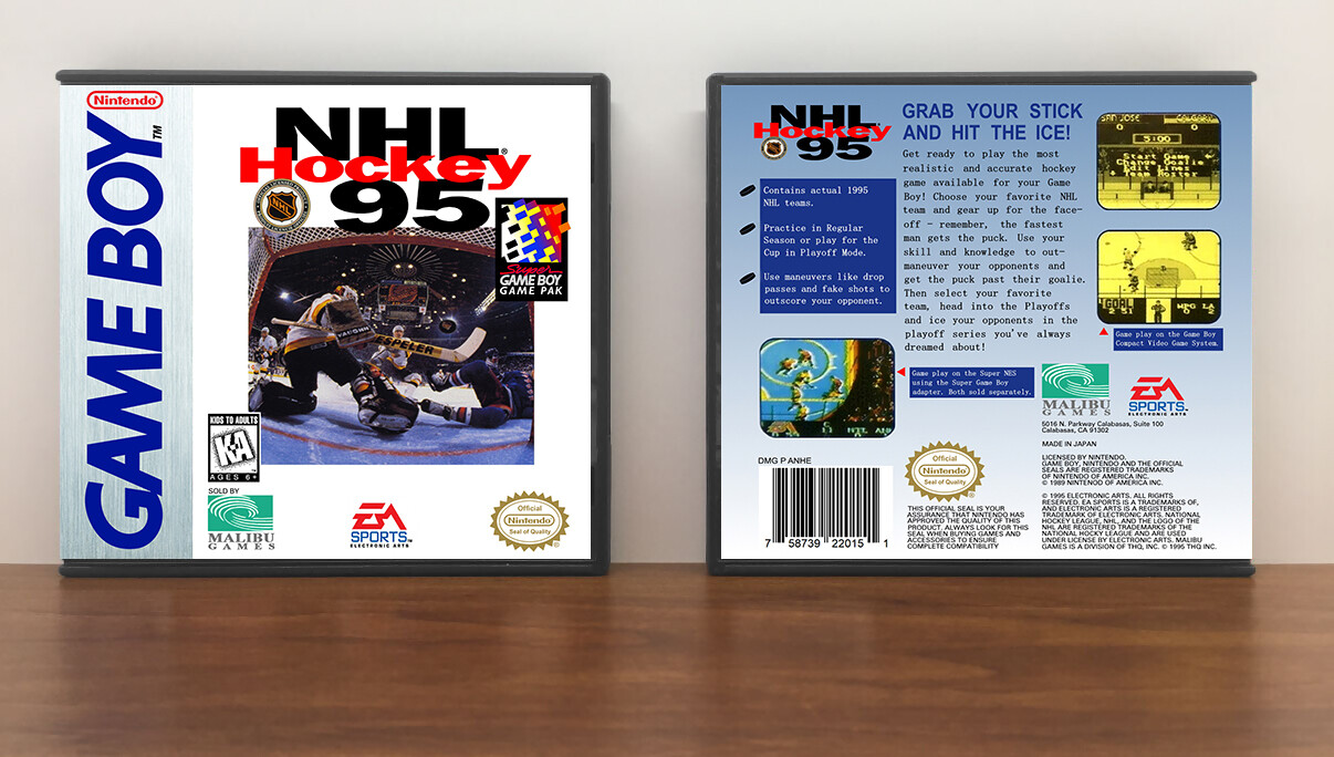 NHL Hockey &#39;95, Artwork Spine Color: Chrome
