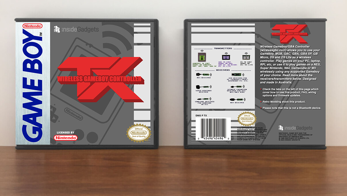 TX Wireless Game Boy Controller, Artwork Spine Color: Chrome