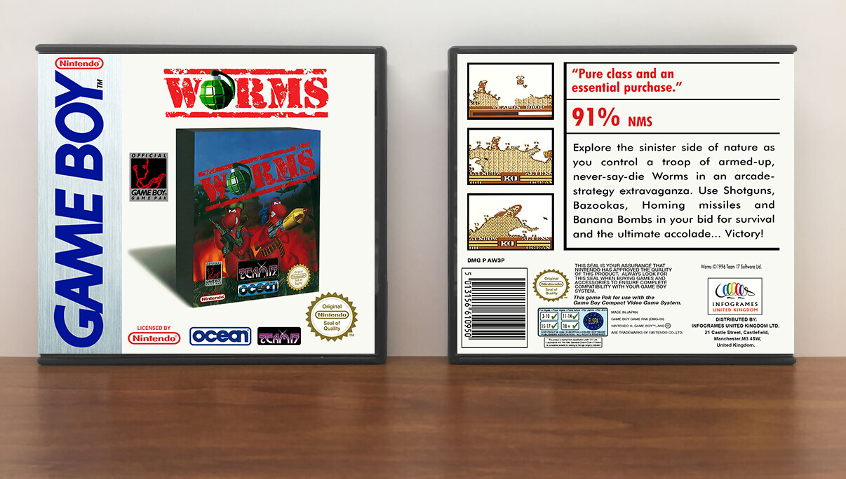 Worms (White Box Release) (PAL), Artwork Spine Color: Chrome