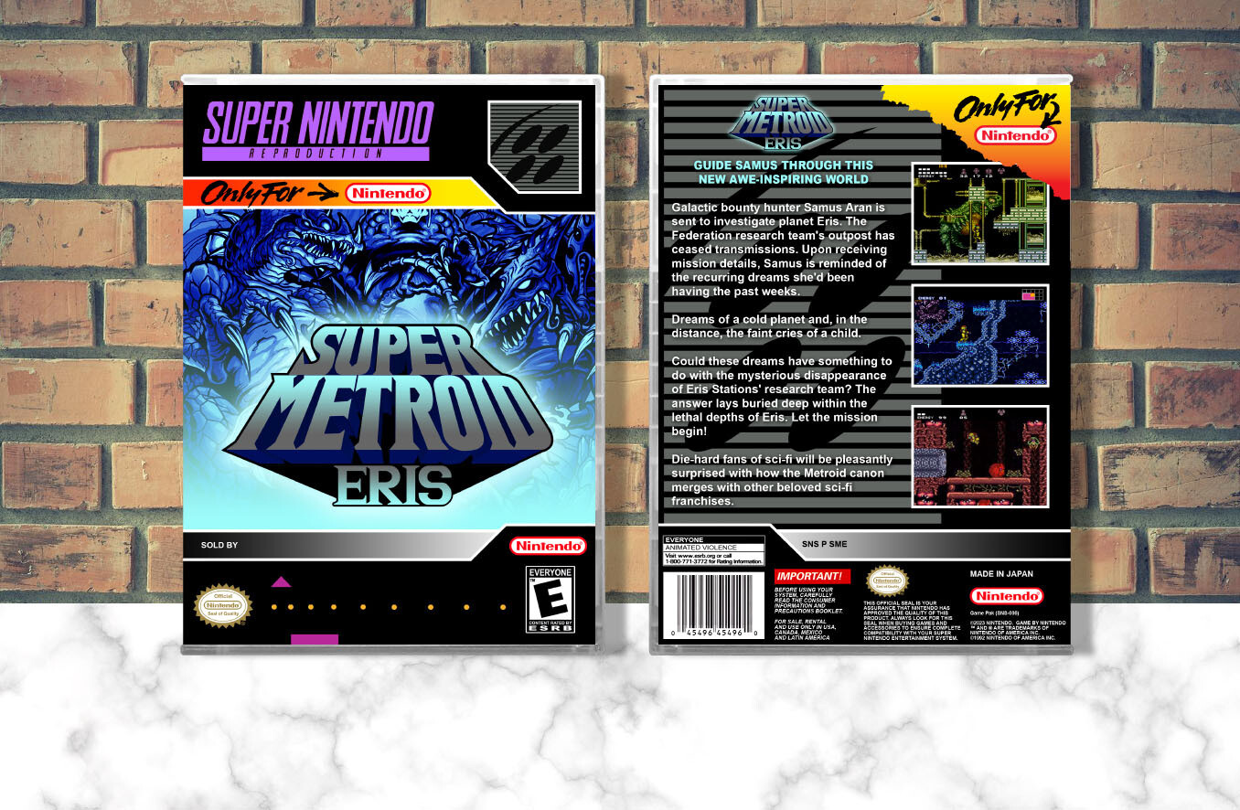 Super Metroid: Eris (Repro Spine), Case Color: CLEAR (Transparent)