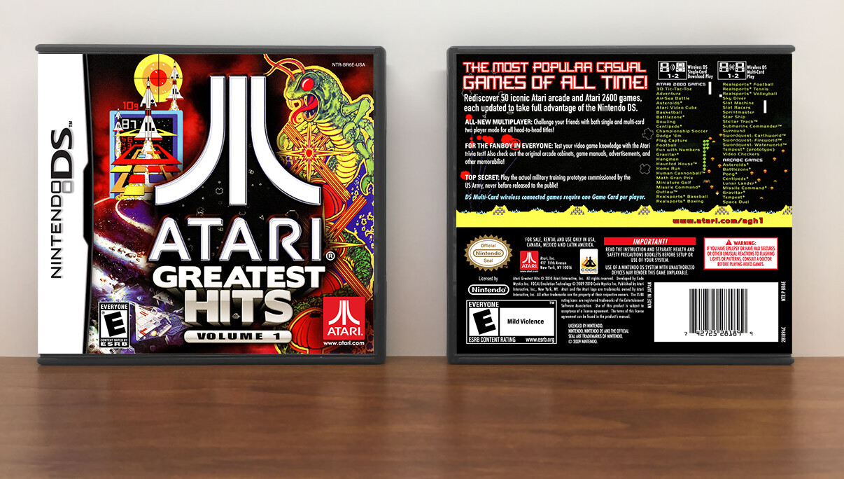 Atari Greatest Hits Volume 1, Case Color: DARK GREY (OEM DS CASE COLOR)