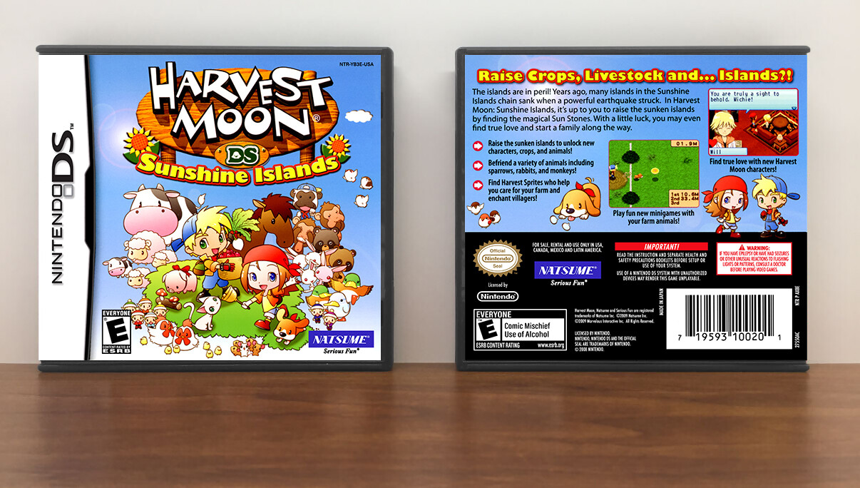 Harvest Moon DS: Sunshine Islands, Case Color: DARK GREY (OEM DS CASE COLOR)