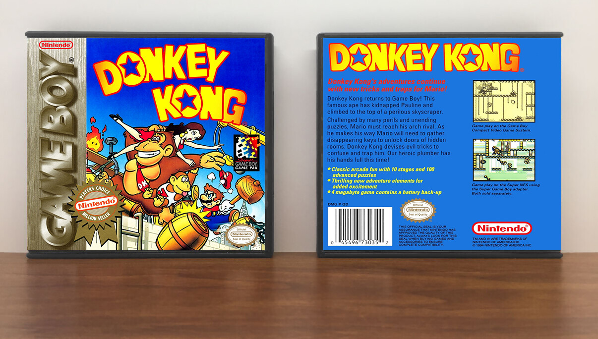 Donkey Kong (PC), Case Color: DARK GREY (OEM DS CASE COLOR), Artwork Spine Color: (PC) Chrome