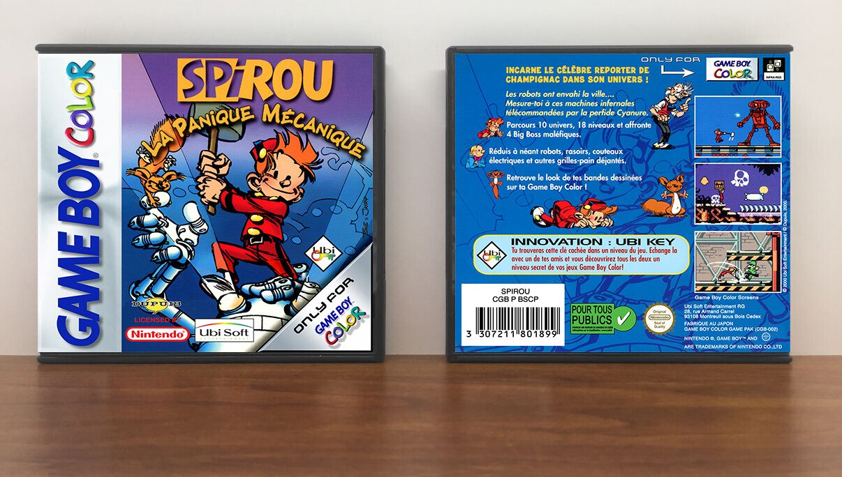 Spirou: The Robot Invasion (PAL), Artwork Spine Color: Chrome