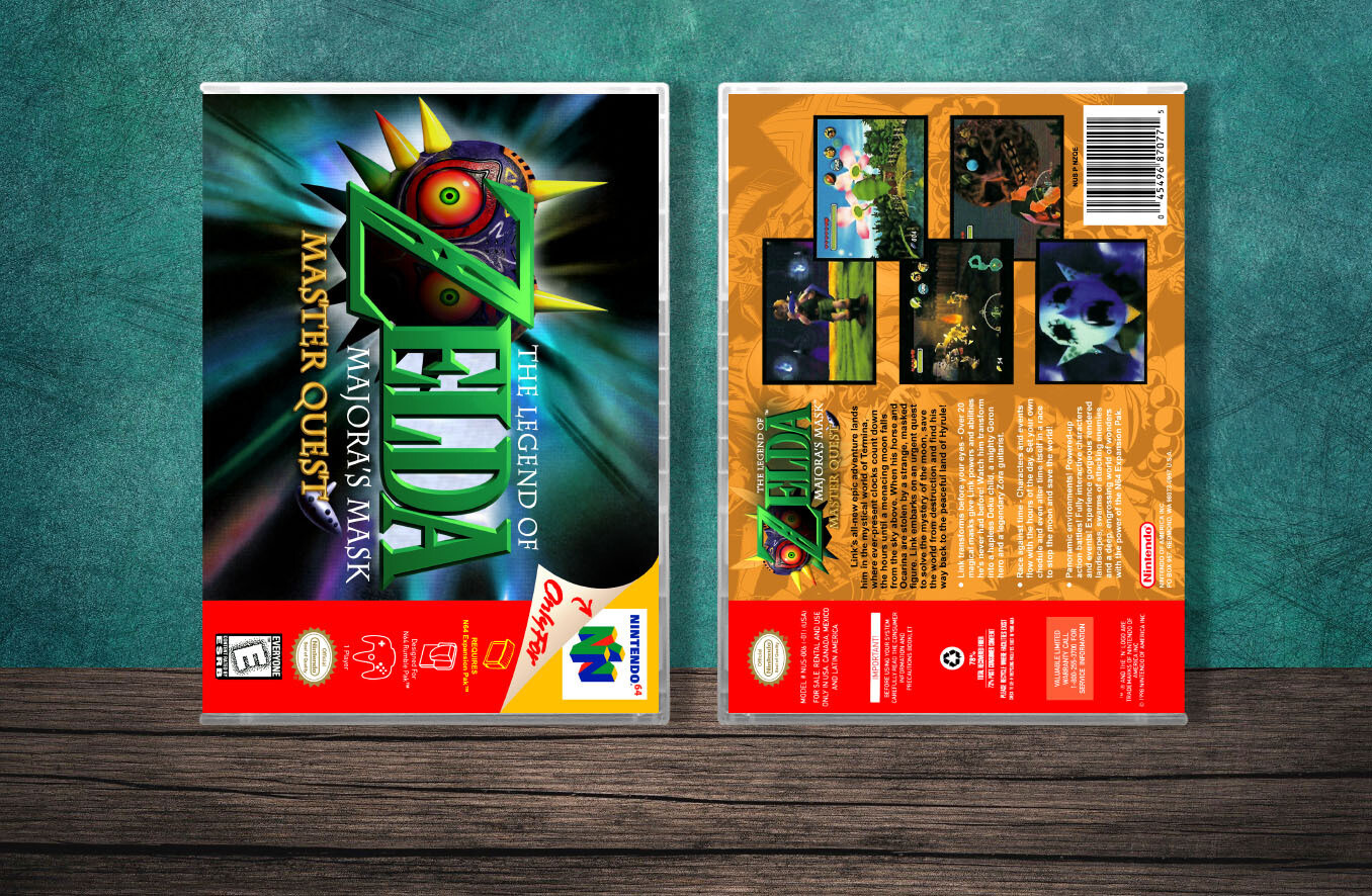 Legend of Zelda: Majora&#39;s Mask, The Master Quest (Green Spine), Case Color: CLEAR (Transparent)