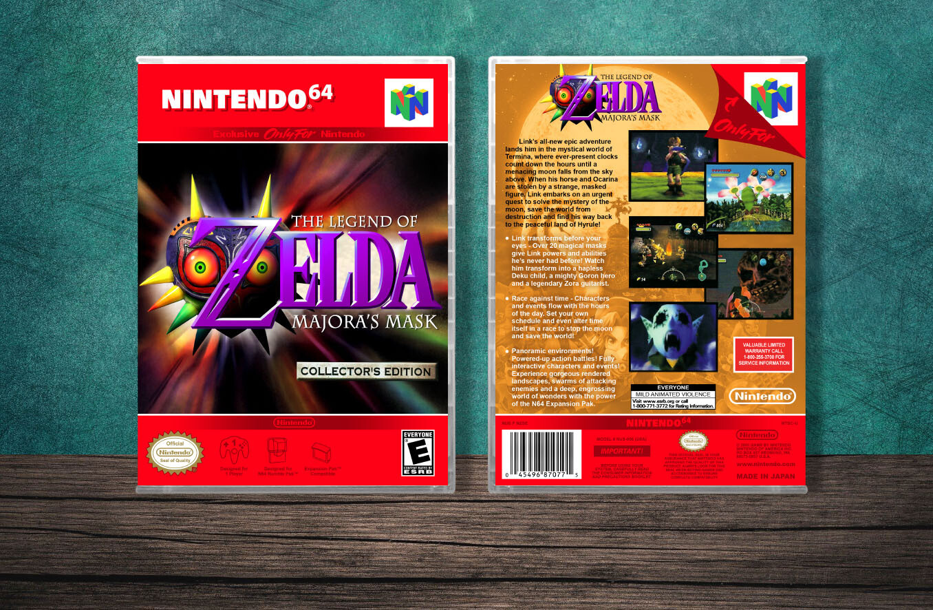 Legend of Zelda: Majora&#39;s Mask, The Collectors Edition (Green Spine), Case Color: CLEAR (Transparent)