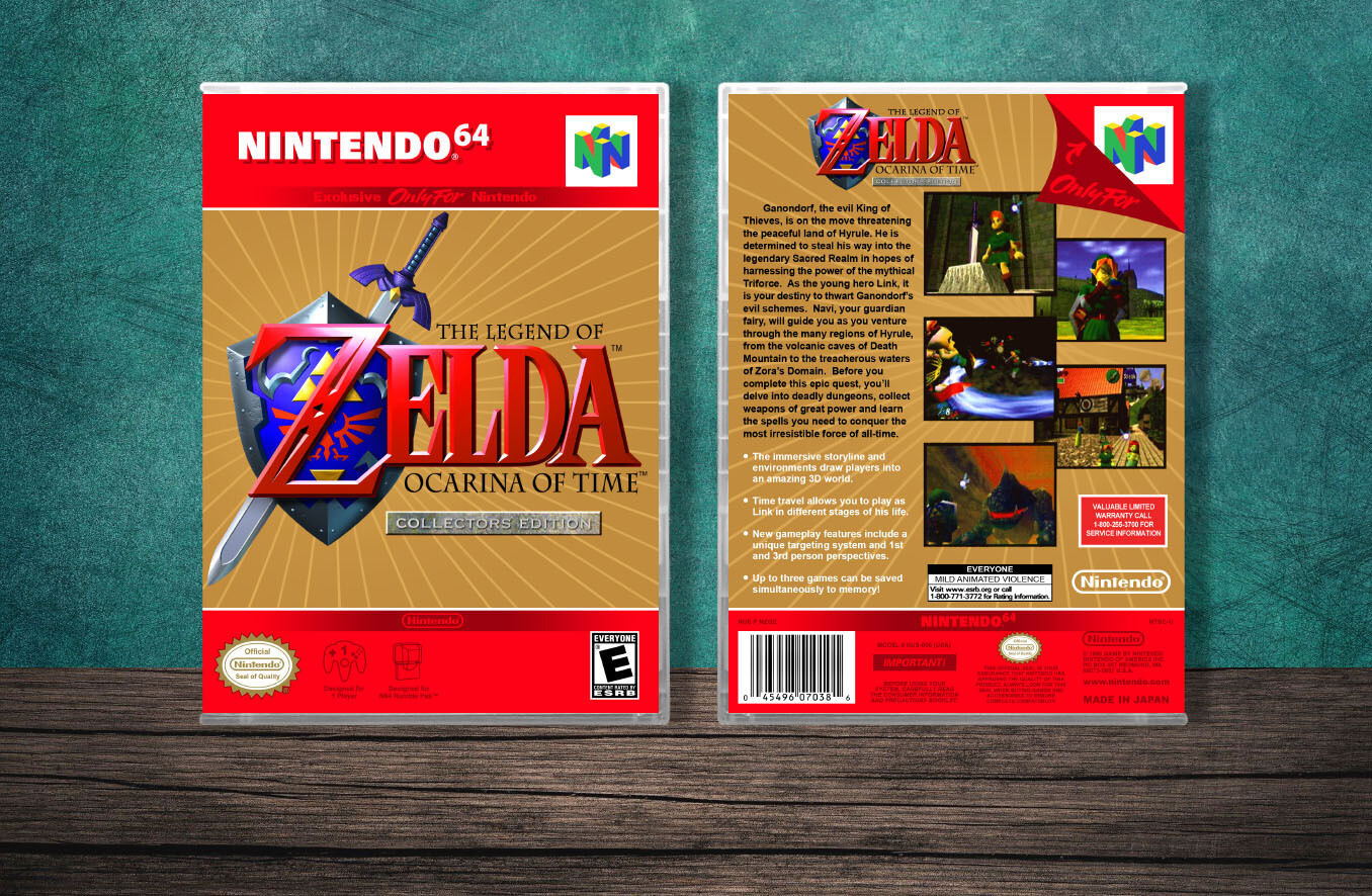 Legend of Zelda: Ocarina of Time, The Collectors Edition (Green Spine), Case Color: CLEAR (Transparent)