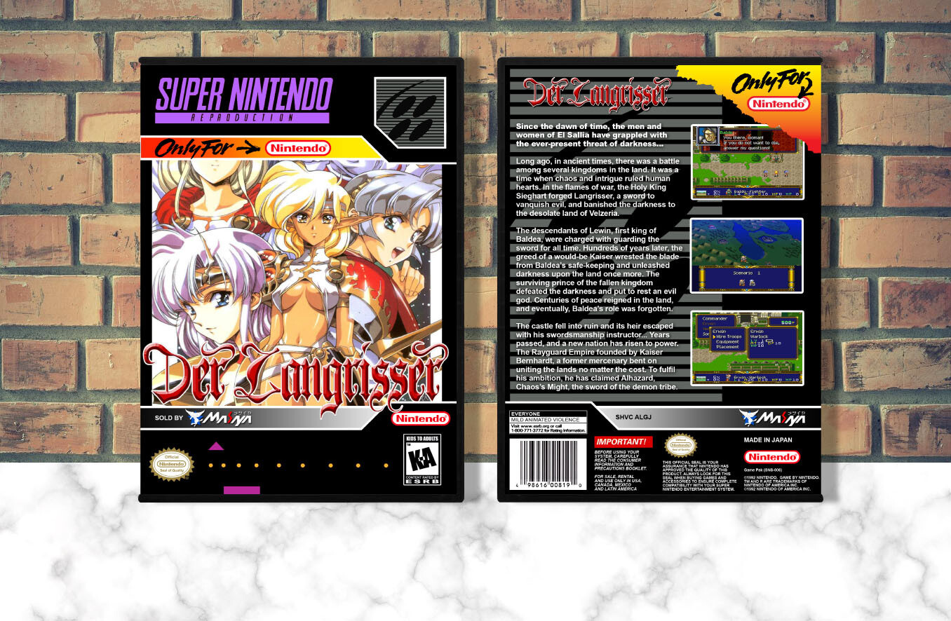 Der Langrisser (Repro Spine), Case Color: DARK GREY (OEM DS CASE COLOR)