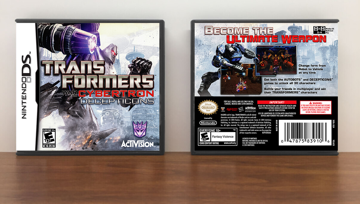 Transformers: War for Cybertron - Decepticons, Case Color: DARK GREY (OEM DS CASE COLOR)