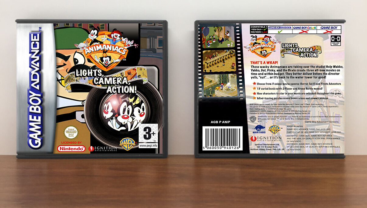 Animaniacs: Lights, Camera, Action! (PAL), Artwork Spine Color: Chrome