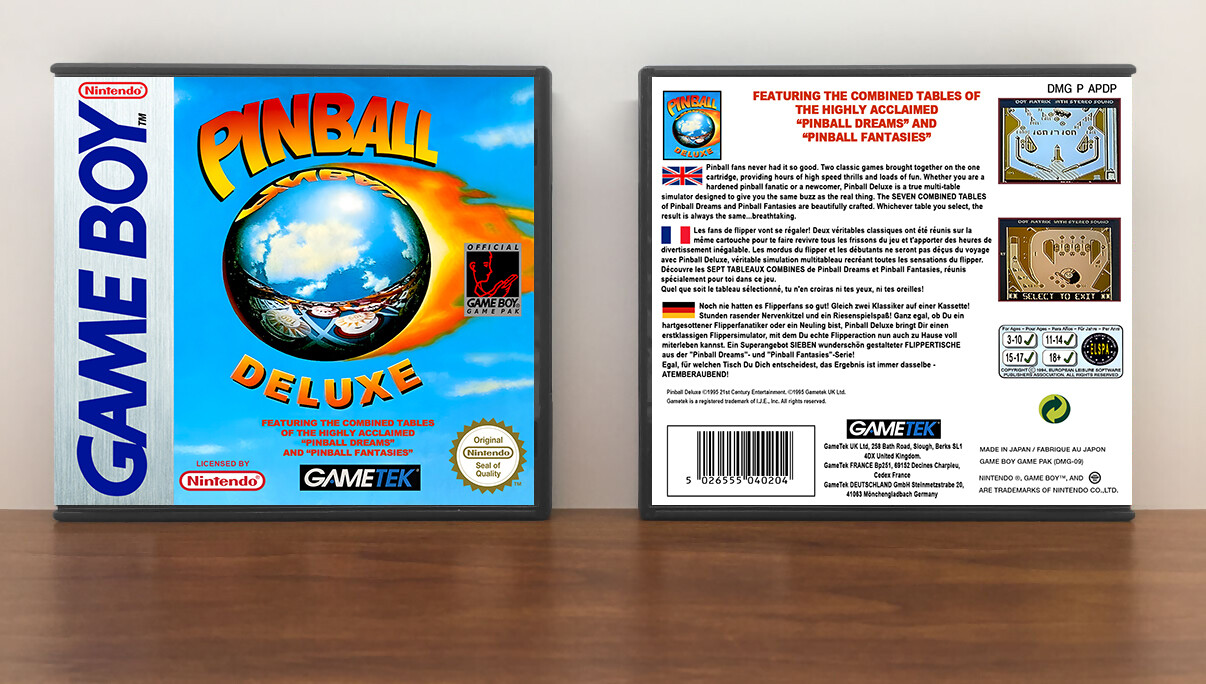 Pinball Deluxe (PAL), Artwork Spine Color: Chrome
