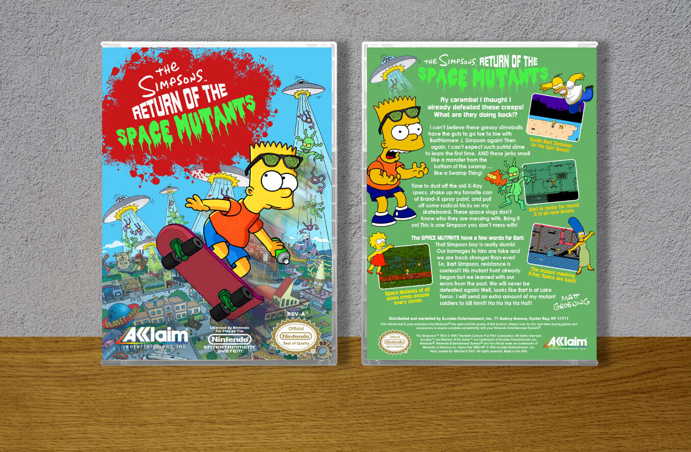 Simpsons, The: Return of the Space Mutants, Case Color: CLEAR (Transparent)
