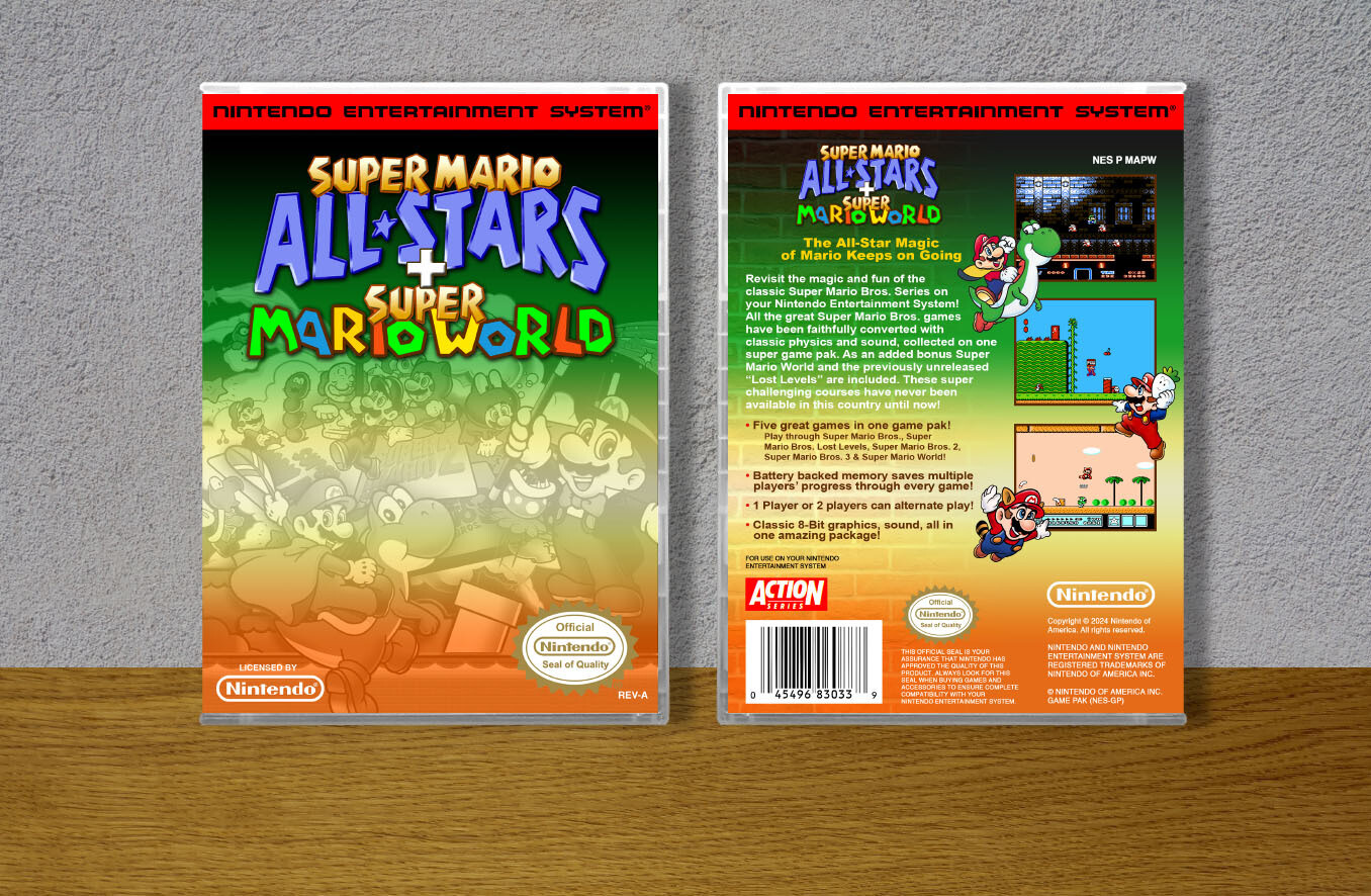 Super Mario All-Stars + Super Mario World, Case Color: CLEAR (Transparent)