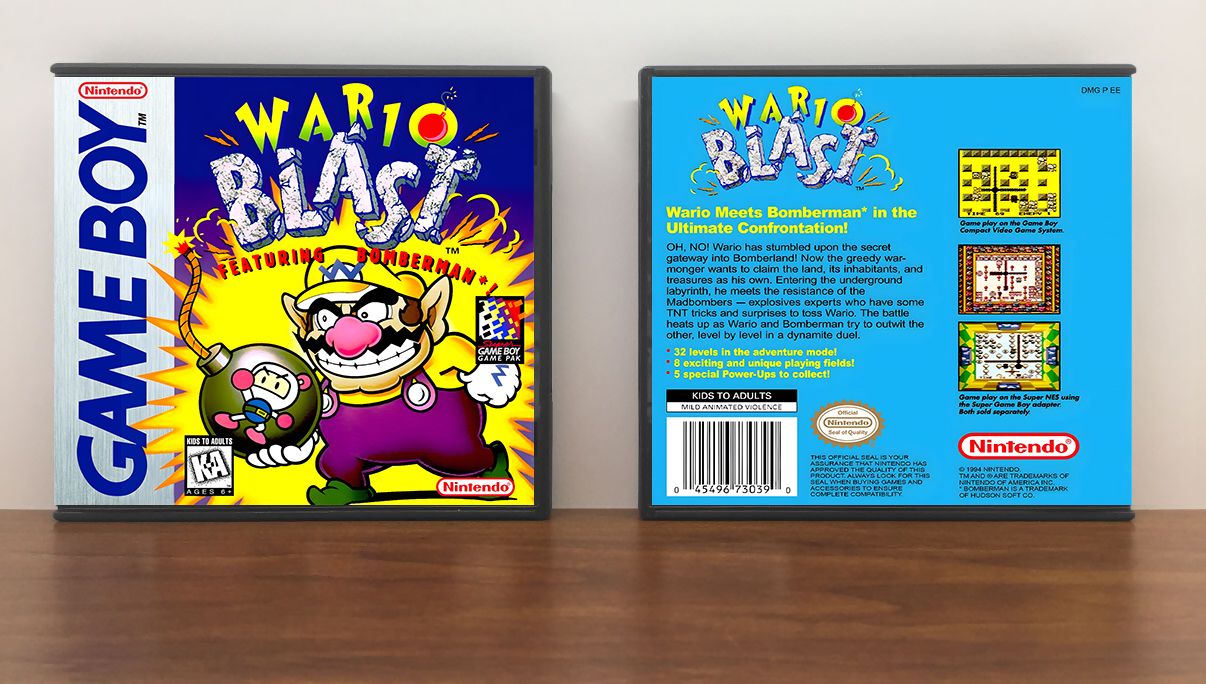 Wario Blast: Featuring Bomberman!, Artwork Spine Color: Chrome