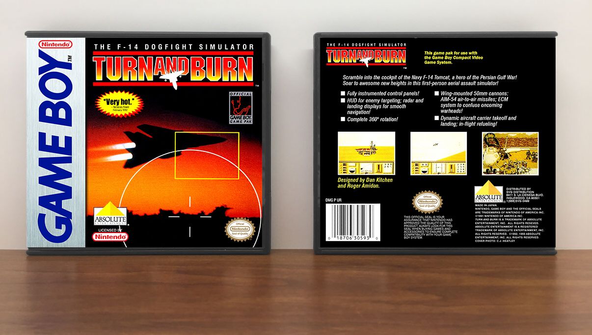 Turn and Burn: The F-14 Dogfight Simulator, Artwork Spine Color: Chrome
