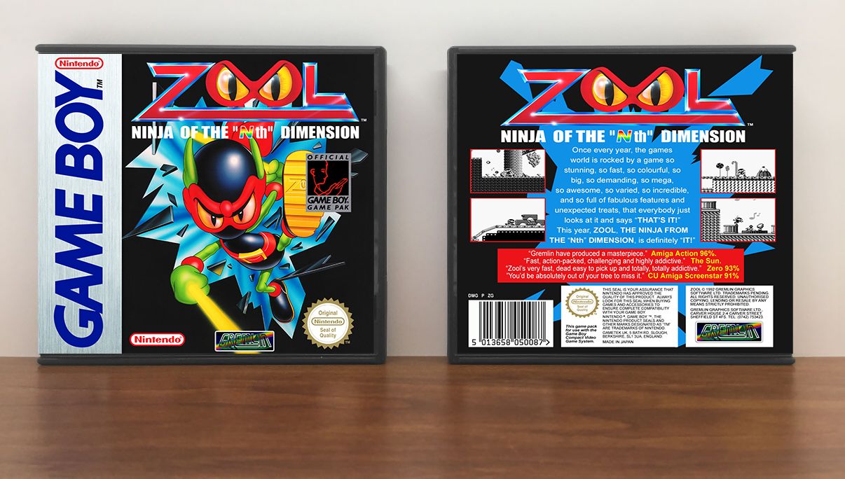 Zool: Ninja of the &quot;Nth&quot; Dimension (PAL), Artwork Spine Color: Chrome