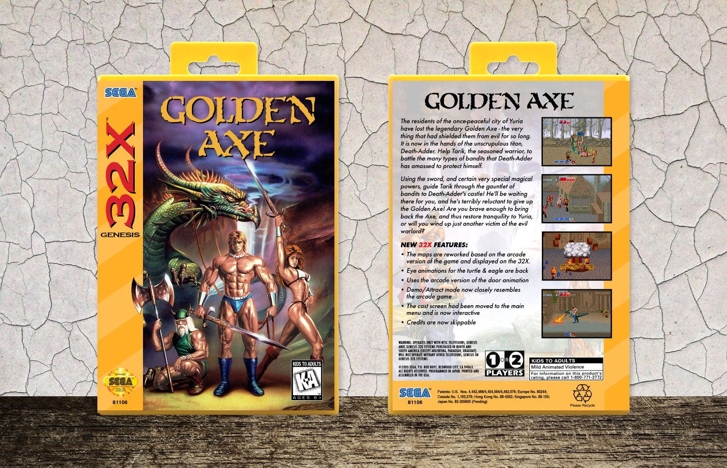 Golden Axe, Case Color: Yellow