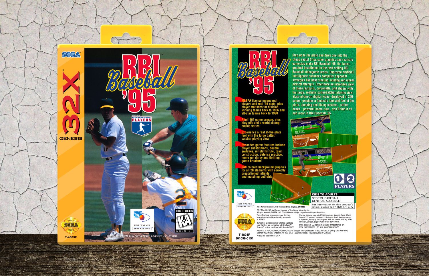 RBI Baseball &#39;95, Case Color: Yellow