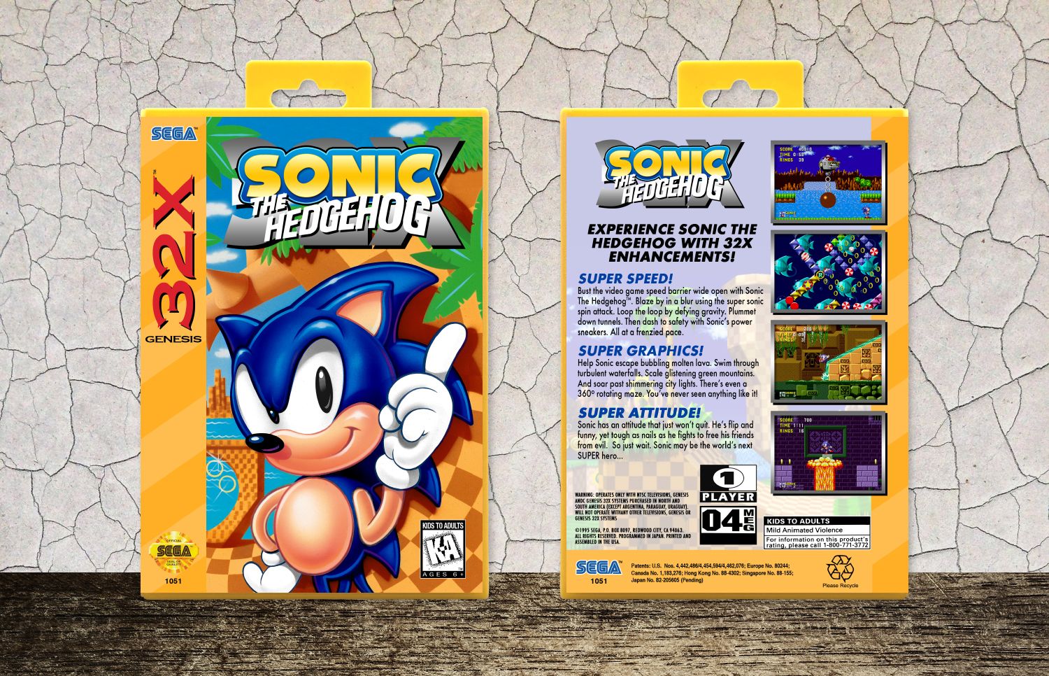 Sonic the Hedgehog 32X, Case Color: Yellow