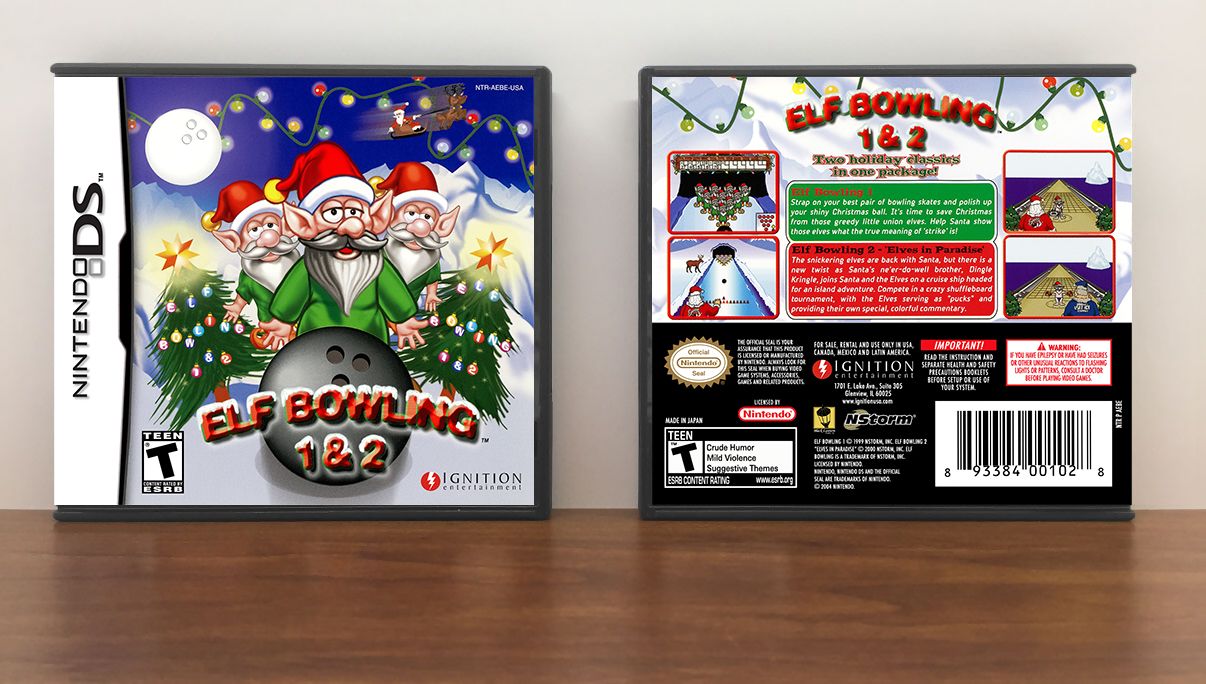 Elf Bowling 1 &amp; 2, Case Color: DARK GREY (OEM DS CASE COLOR)