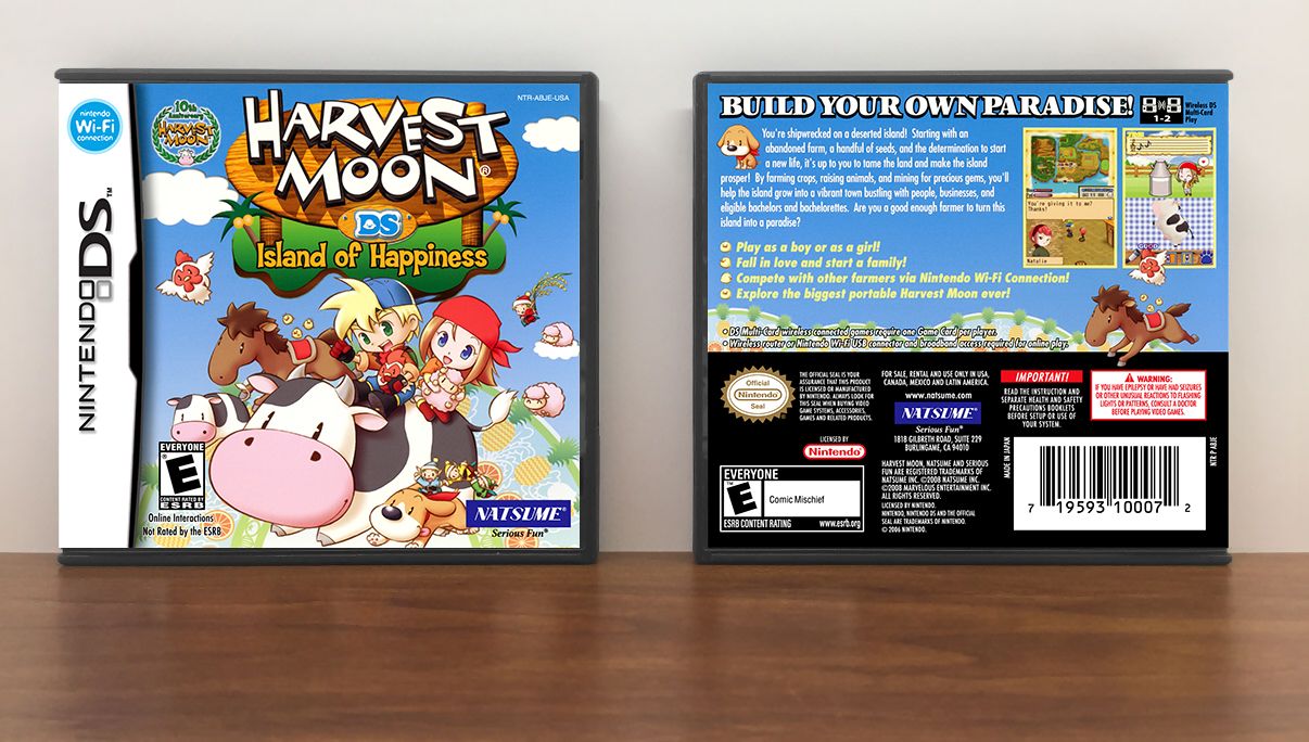 Harvest Moon DS: Island of Happiness, Case Color: DARK GREY (OEM DS CASE COLOR)
