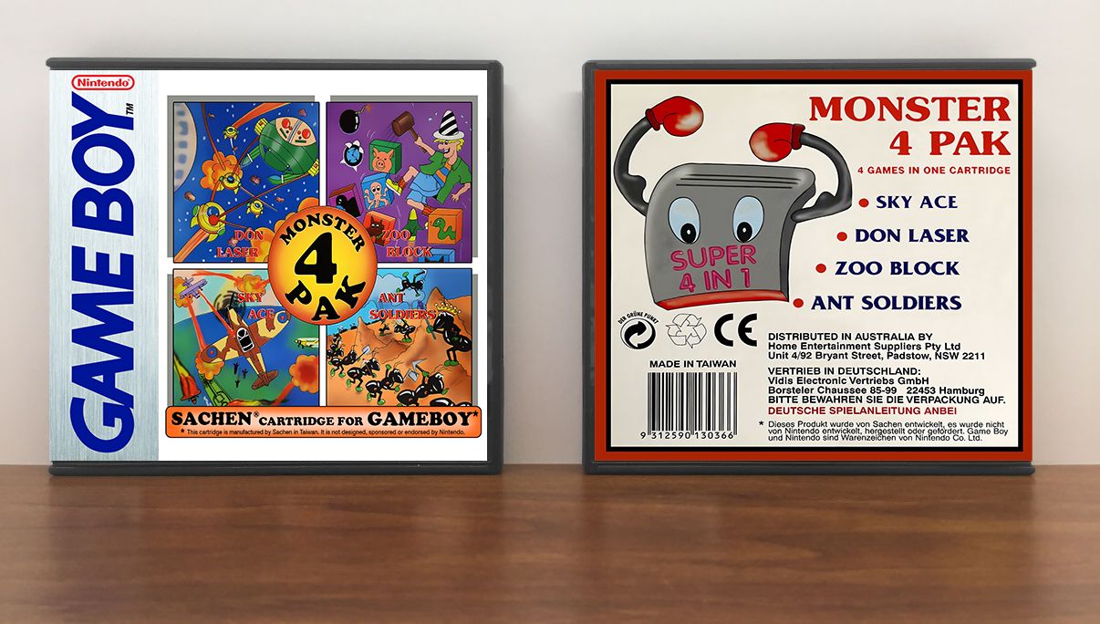 Sachen&#39;s Monster 4 Pak -- Don Laser - Zoo Block - Sky Ace - Ant Soldiers, Artwork Spine Color: Chrome