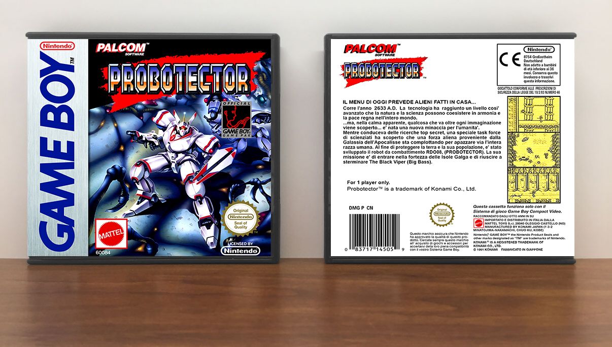 Probotector (PAL), Artwork Spine Color: Chrome