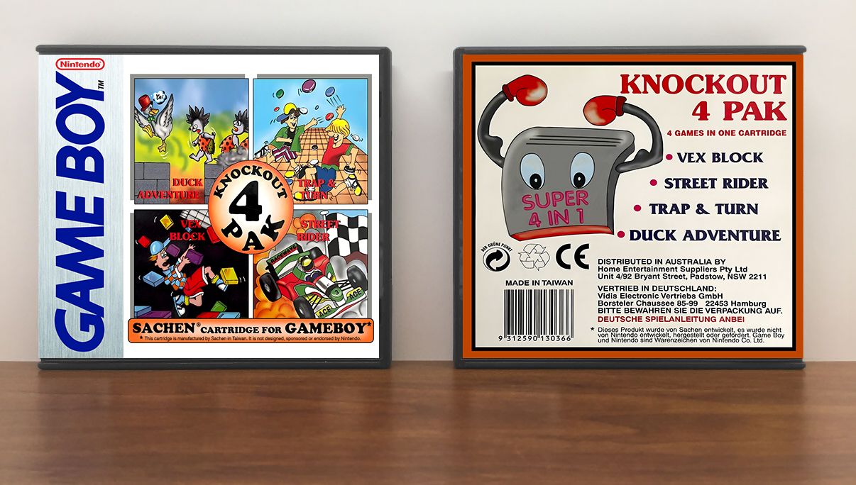 Sachen&#39;s Knockout 4 -- Vex Block - Street Rider - Trap &amp; Turn - Duck Adventure, Artwork Spine Color: Chrome