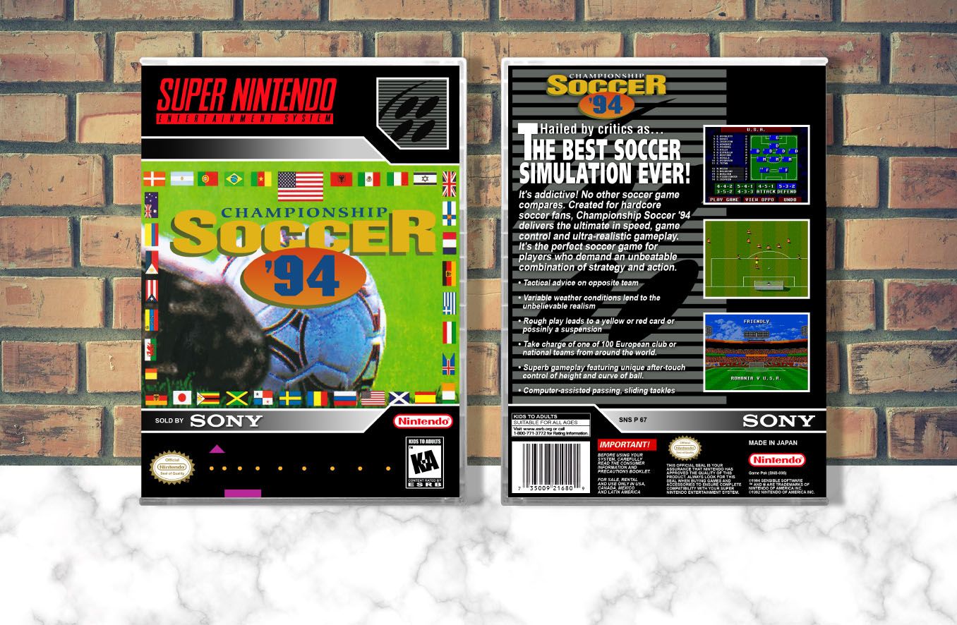 Championship Soccer 94, Case Color: CLEAR (Transparent)