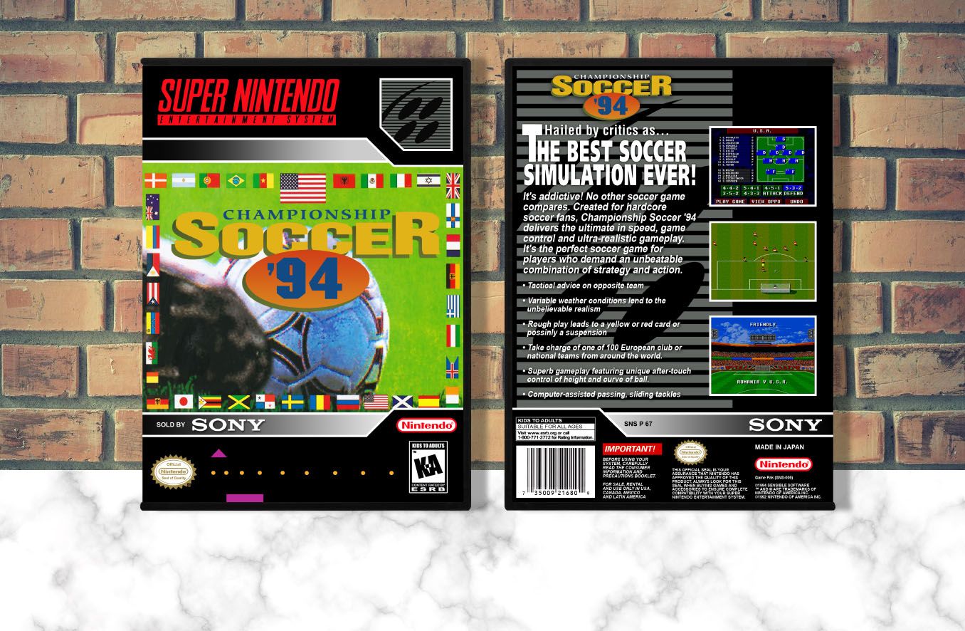 Championship Soccer 94, Case Color: DARK GREY (OEM DS CASE COLOR)